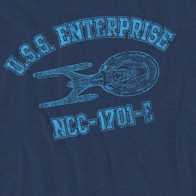 Navy - Side - Star Trek Unisex Adult Enterprise E Athletic T-Shirt