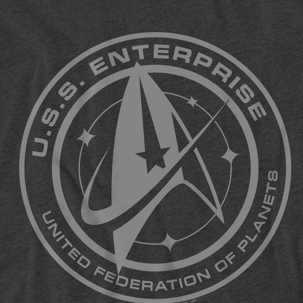 Charcoal - Pack Shot - Star Trek: Discovery Unisex Adult Enterprise Crest T-Shirt