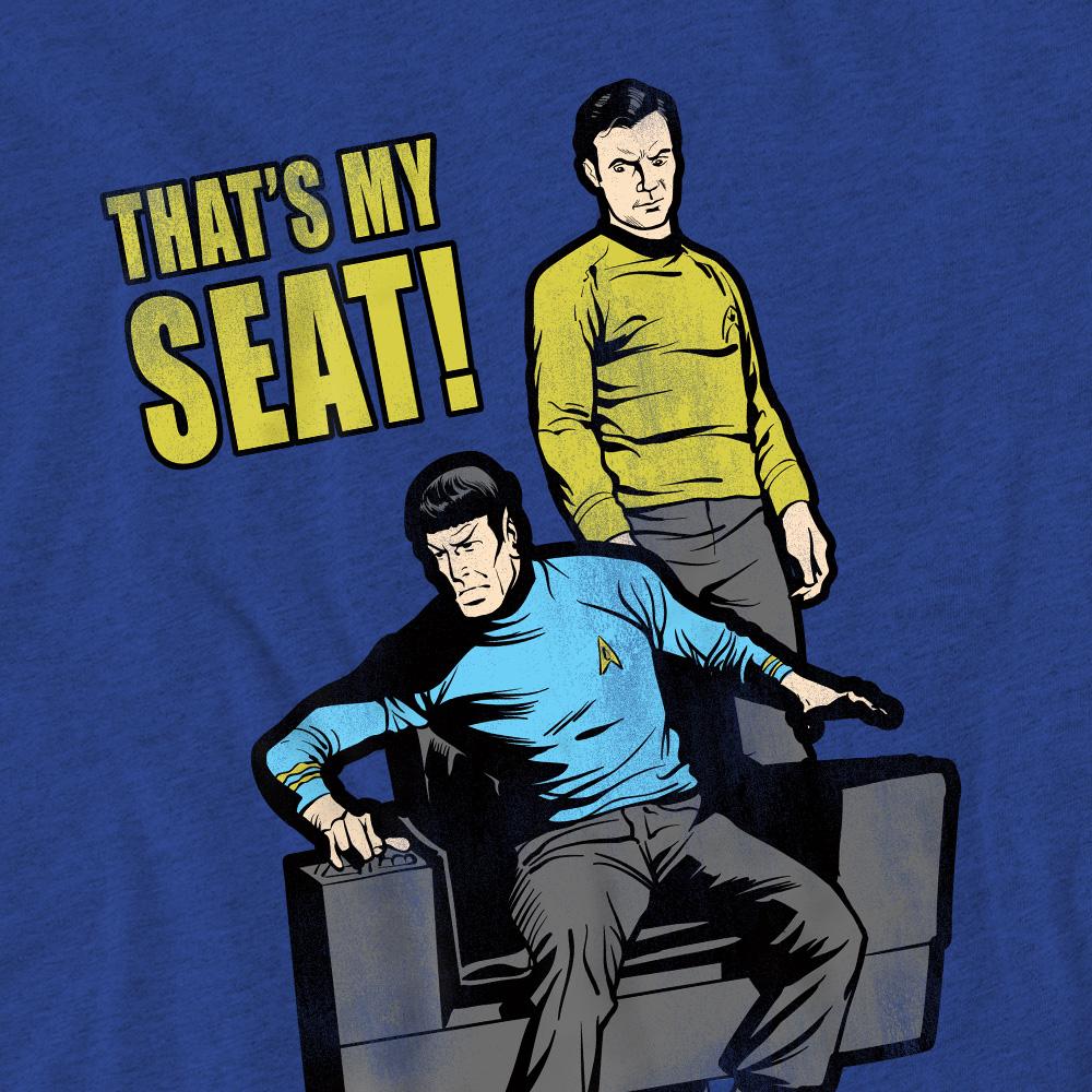 Royal Blue - Pack Shot - Star Trek Unisex Adult My Seat T-Shirt