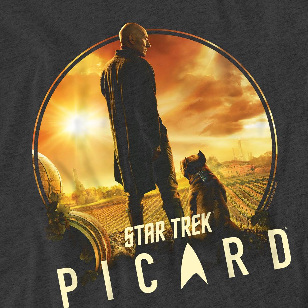 Charcoal - Pack Shot - Star Trek: Picard Unisex Adult A Man and His Dog T-Shirt