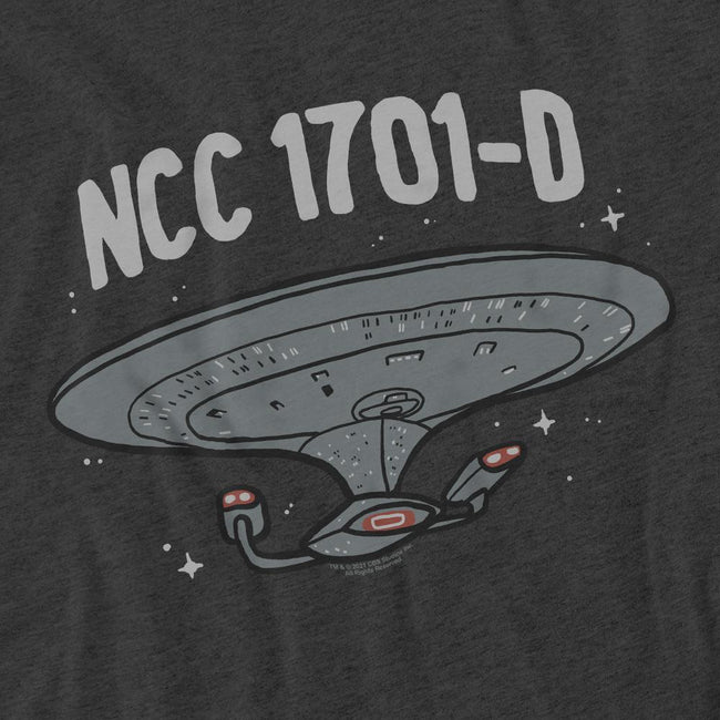 Charcoal - Pack Shot - Star Trek Unisex Adult The Next Generation T-Shirt