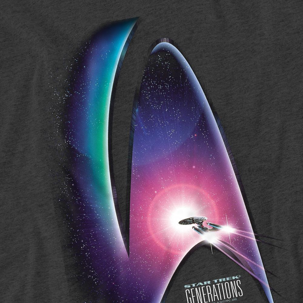 Charcoal - Pack Shot - Star Trek Unisex Adult Generations T-Shirt
