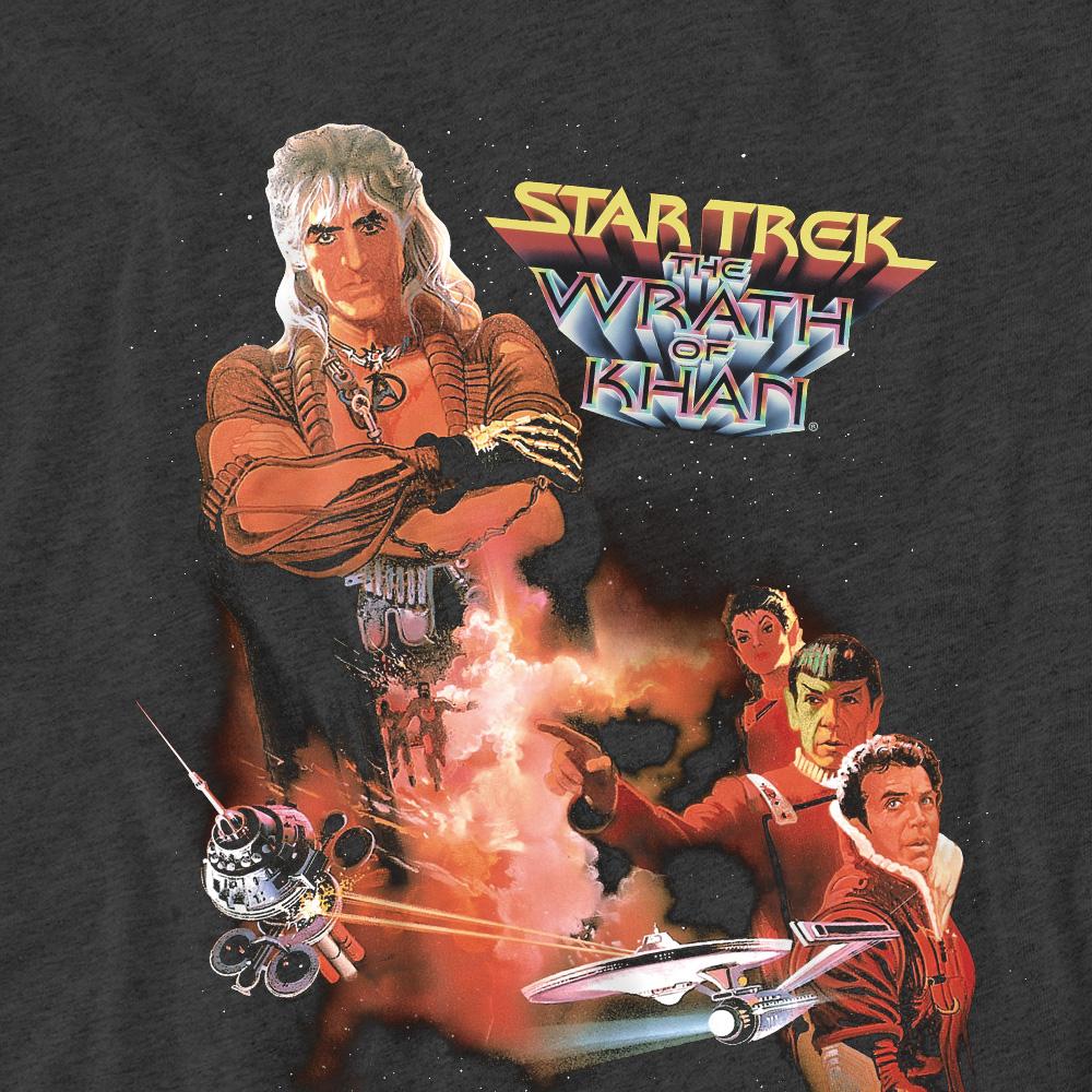 Charcoal - Pack Shot - Star Trek Unisex Adult Wrath of Khan T-Shirt
