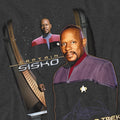 Charcoal - Side - Star Trek Unisex Adult Captain Sisko T-Shirt