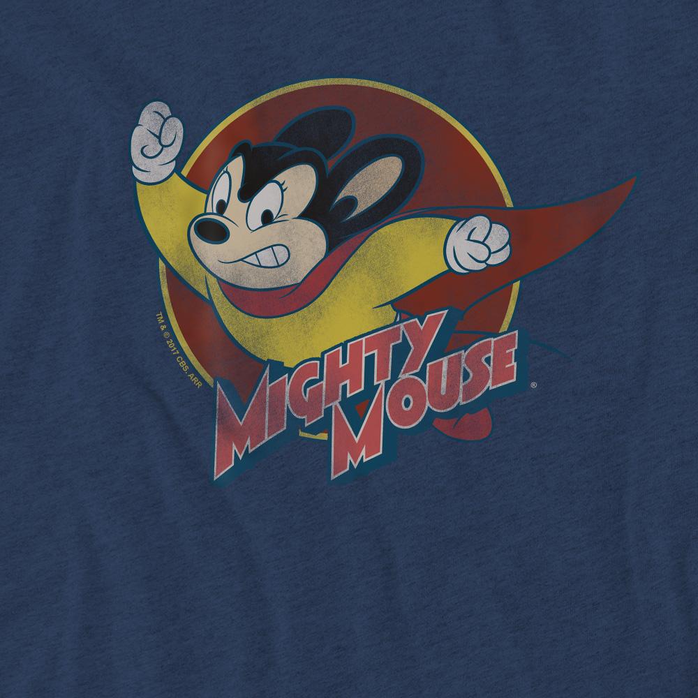 Navy - Pack Shot - Mighty Mouse Unisex Adult Circle T-Shirt