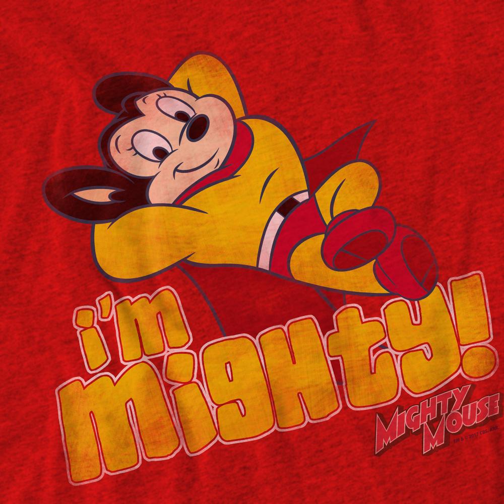Red - Pack Shot - Mighty Mouse Unisex Adult I´m Mighty T-Shirt