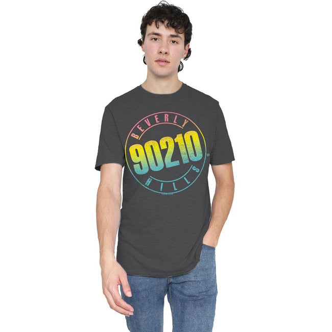 Charcoal - Lifestyle - 90210 Unisex Adult Colour Blend Logo T-Shirt