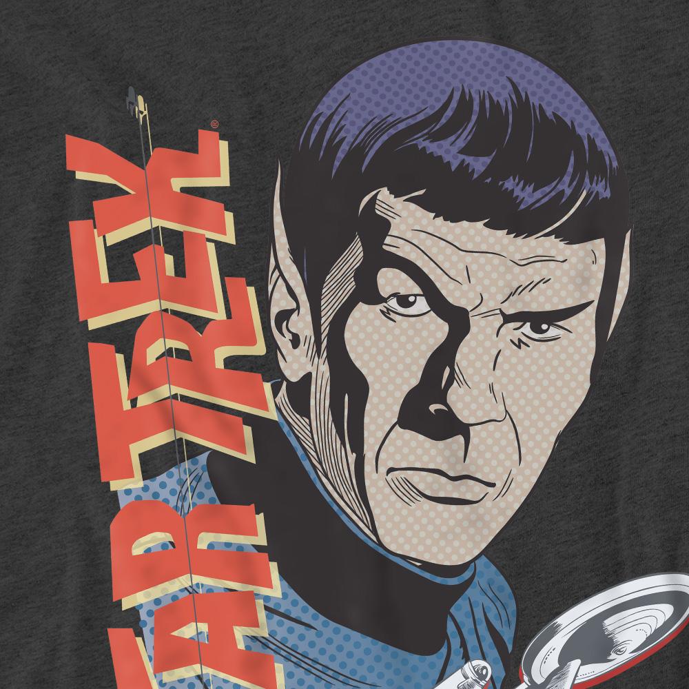 Charcoal - Pack Shot - Star Trek: The Original Series Unisex Adult Spock Vintage T-Shirt