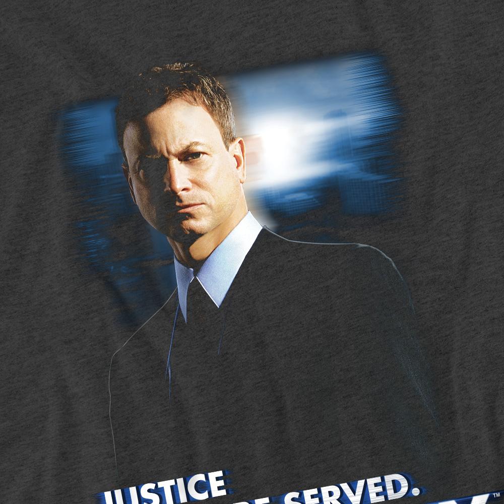 Charcoal - Pack Shot - CSI: NY Unisex Adult Justice Served T-Shirt