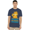 Navy - Side - Garfield Unisex Adult Never Wrong T-Shirt