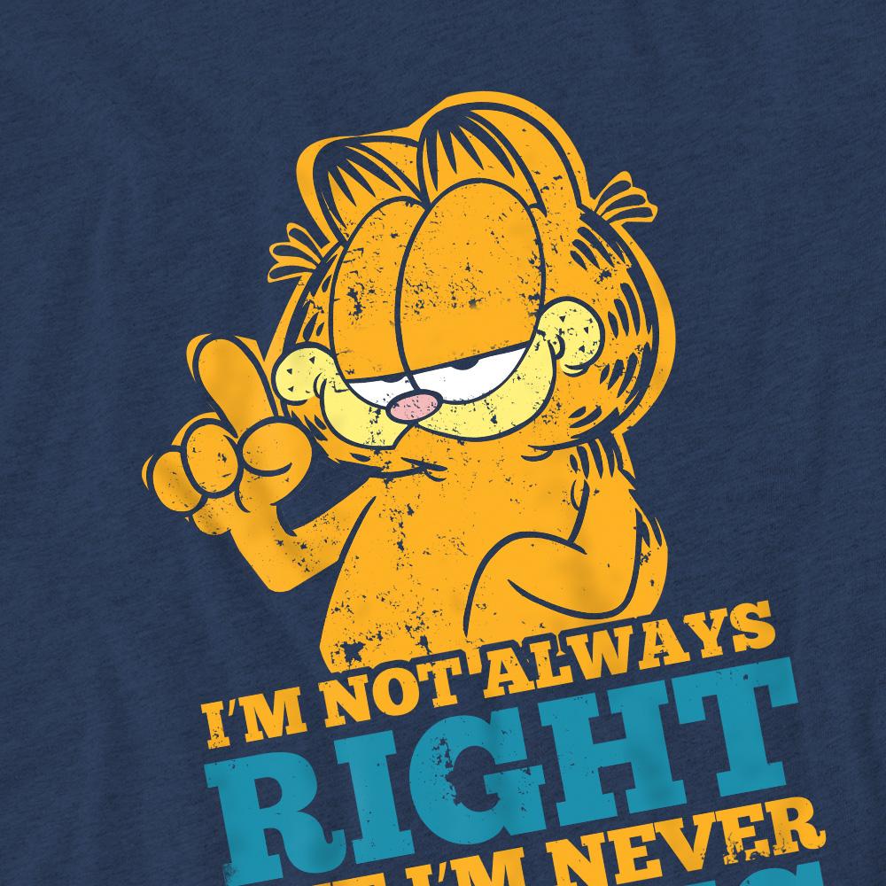 Navy - Pack Shot - Garfield Unisex Adult Never Wrong T-Shirt
