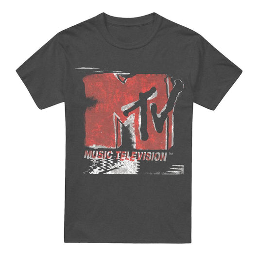 Charcoal - Front - MTV Unisex Adult Washed Out Logo T-Shirt