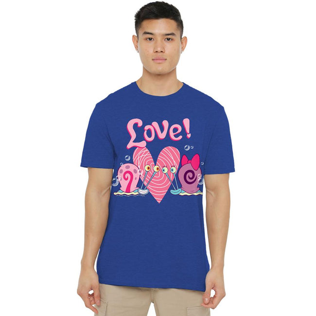 Royal Blue - Lifestyle - SpongeBob SquarePants Unisex Adult Valentine´s Love Gary & Snellie T-Shirt