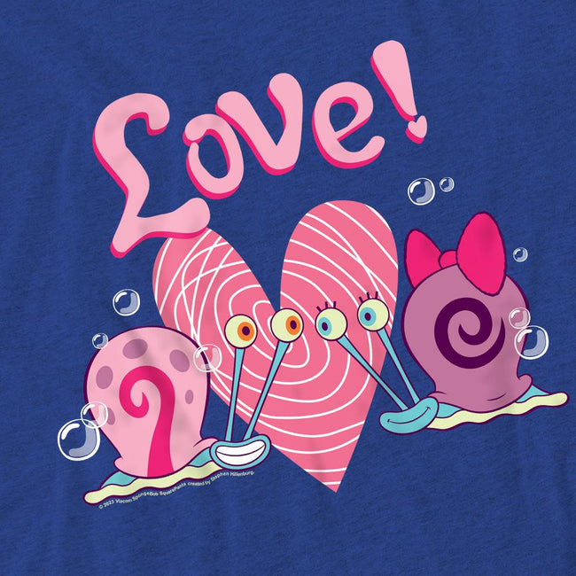 Royal Blue - Pack Shot - SpongeBob SquarePants Unisex Adult Valentine´s Love Gary & Snellie T-Shirt