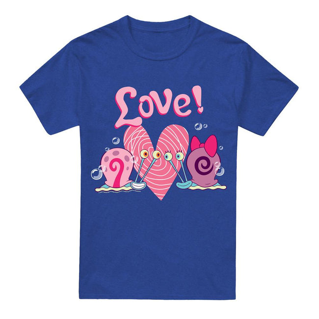 Royal Blue - Front - SpongeBob SquarePants Unisex Adult Valentine´s Love Gary & Snellie T-Shirt