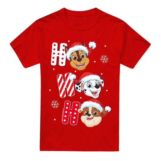 Red - Front - Paw Patrol Unisex Adult Santa Hat Christmas T-Shirt
