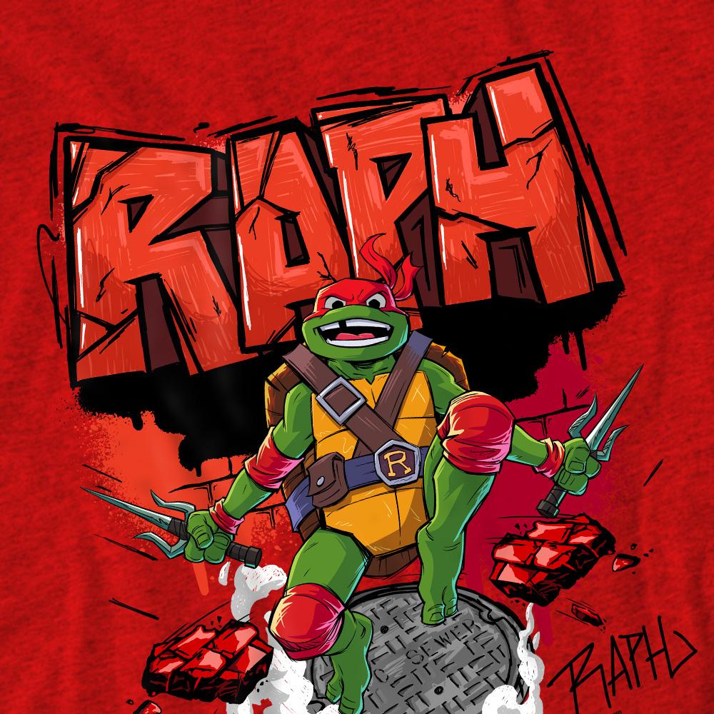 Red - Pack Shot - Tales of the Teenage Mutant Ninja Turtles Unisex Adult Raphael Sewer T-Shirt