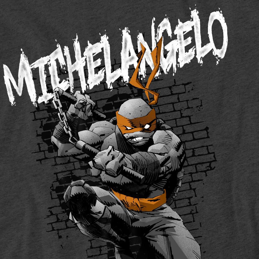 Charcoal - Pack Shot - Teenage Mutant Ninja Turtles Unisex Adult Michelangelo T-Shirt