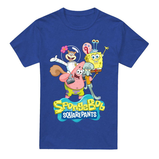 Royal Blue - Front - SpongeBob SquarePants Unisex Adult Group Shot T-Shirt