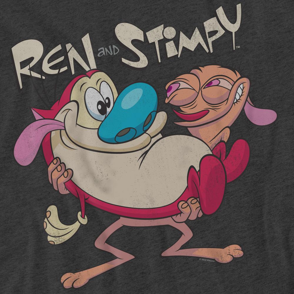 Charcoal - Pack Shot - Ren & Stimpy Unisex Adult Two Of A Kind T-Shirt