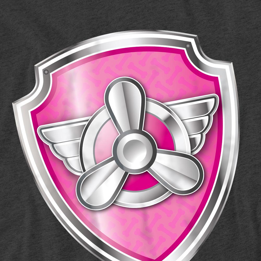Charcoal - Pack Shot - Paw Patrol Unisex Adult Skye Badge T-Shirt