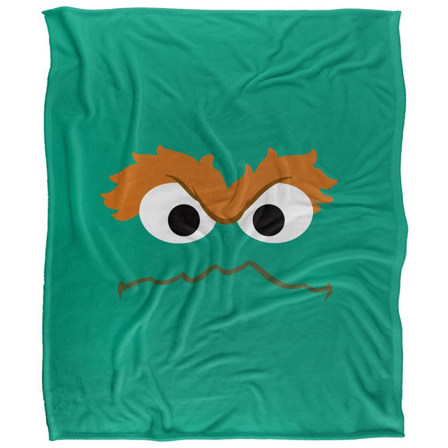 Multicoloured - Front - Sesame Street Face Oscar The Grouch Blanket