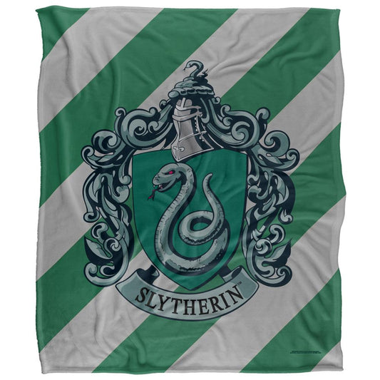 Multicoloured - Front - Harry Potter Slytherin Striped Blanket