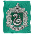 Multicoloured - Front - Harry Potter Slytherin Stitched Crest Blanket