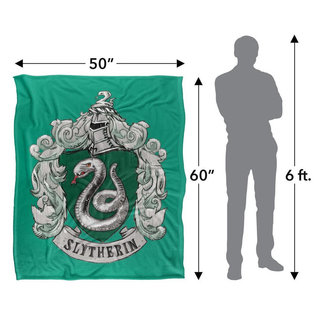 Multicoloured - Pack Shot - Harry Potter Slytherin Stitched Crest Blanket