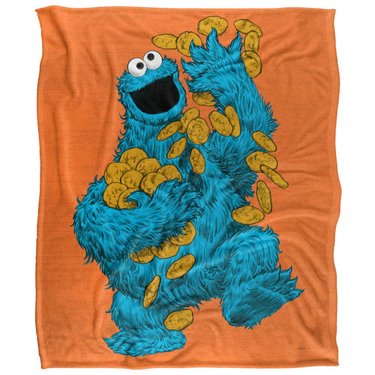 Multicoloured - Front - Sesame Street Painted Cookie Monster Blanket