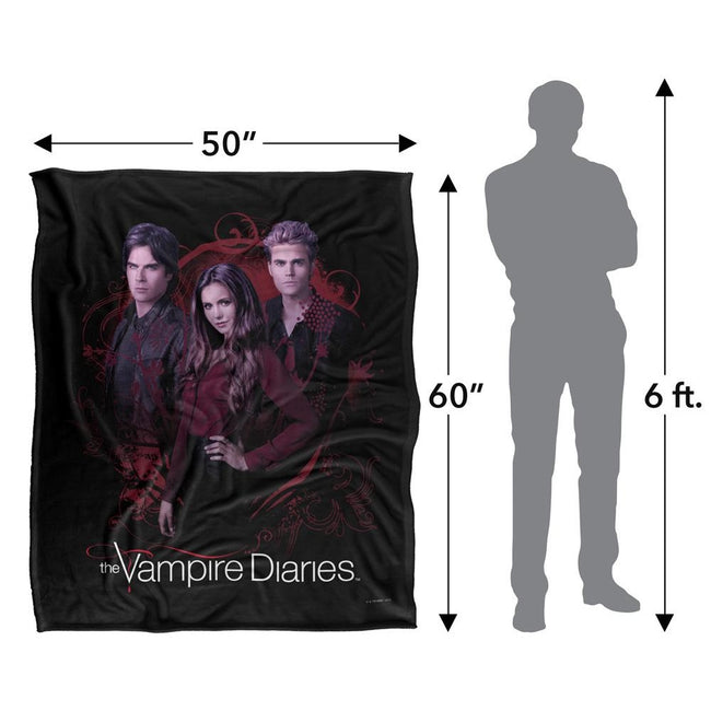 Multicoloured - Pack Shot - Vampire Diaries Damon, Stefan, Elena Blanket