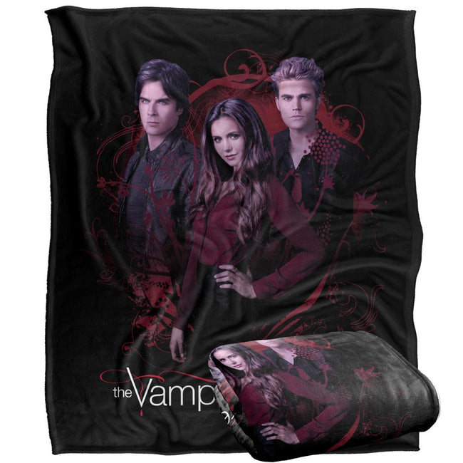 Multicoloured - Side - Vampire Diaries Damon, Stefan, Elena Blanket