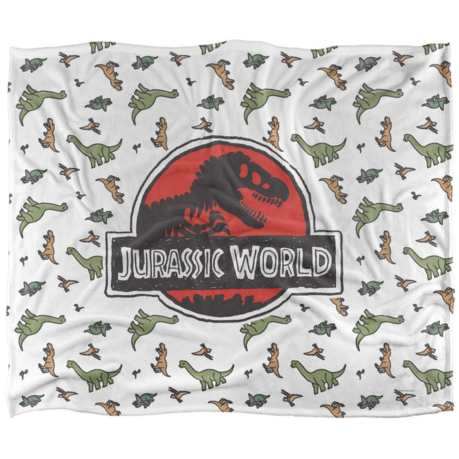 White - Front - Jurassic World Sketch Blanket