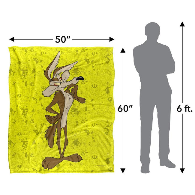 Multicoloured - Pack Shot - Looney Tunes Character Collage Wile E Coyote Blanket