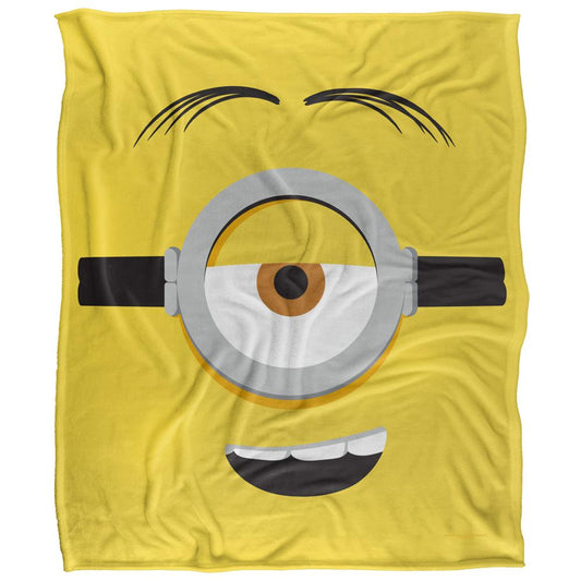 Multicoloured - Front - Minions Face Stuart Blanket