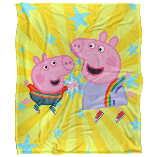 White - Front - Peppa Pig High Five Peppa And George Blanket