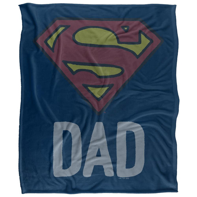 Multicoloured - Front - Superman Dad Logo Blanket