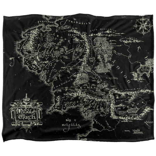 Multicoloured - Front - Lord Of The Rings World Map Blanket