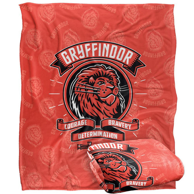 Multicoloured - Side - Harry Potter Courage, Bravery, Determination Gryffindor Blanket