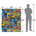 Multicoloured - Pack Shot - Batwheels Characters Blanket