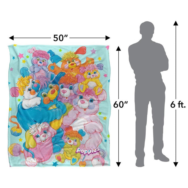 Multicoloured - Pack Shot - Popples Group Shot Blanket