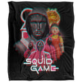 Multicoloured - Front - Squid Game Group Shot Front Man Blanket