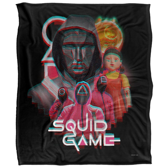 Multicoloured - Front - Squid Game Group Shot Front Man Blanket