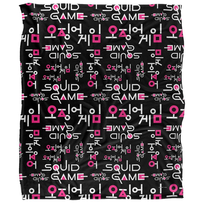 Multicoloured - Front - Squid Game Repeat Logo Blanket