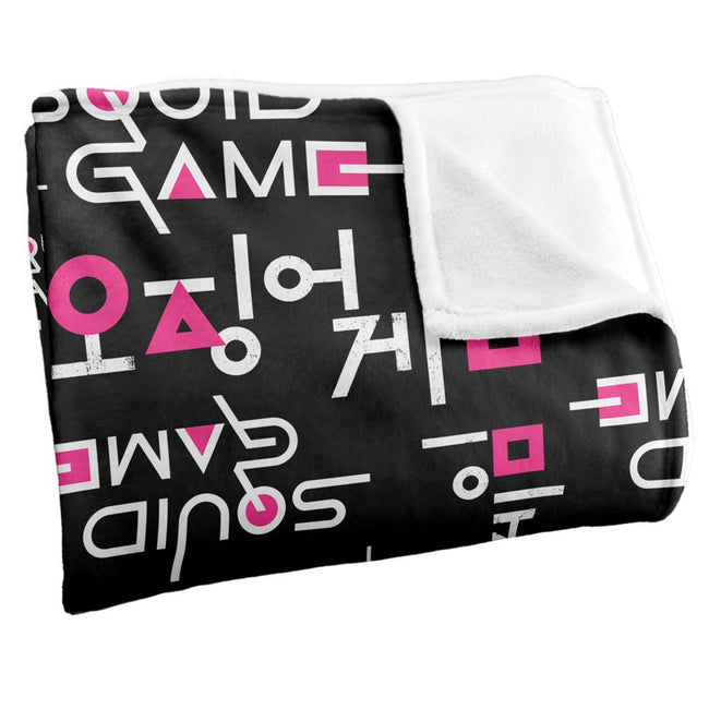 Multicoloured - Side - Squid Game Repeat Logo Blanket