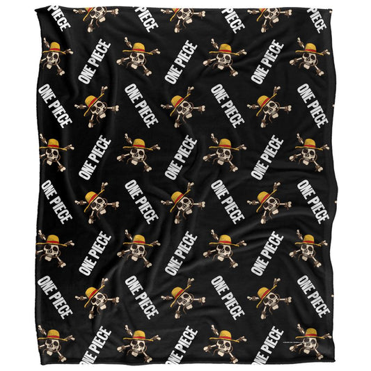 Multicoloured - Front - One Piece Jolly Roger Repeat Print Blanket