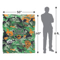 Multicoloured - Pack Shot - Jurassic Park Camp Cretaceous Camo Blanket