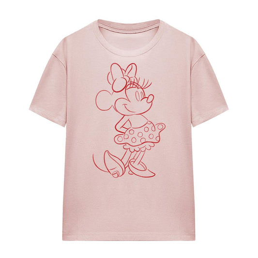 Powder Rose - Front - Disney Classics Unisex Adult Minnine Mouse Sketch T-Shirt