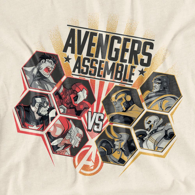 Natural - Pack Shot - Avengers Unisex Adult Vs Villains T-Shirt