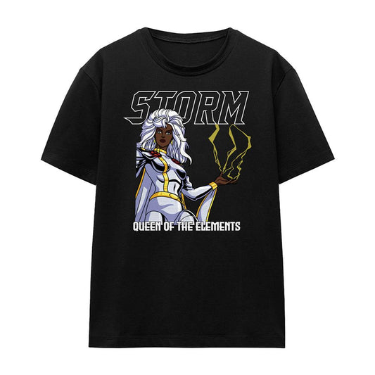 Black - Front - X-Men Unisex Adult Queen Of The Elements Storm T-Shirt